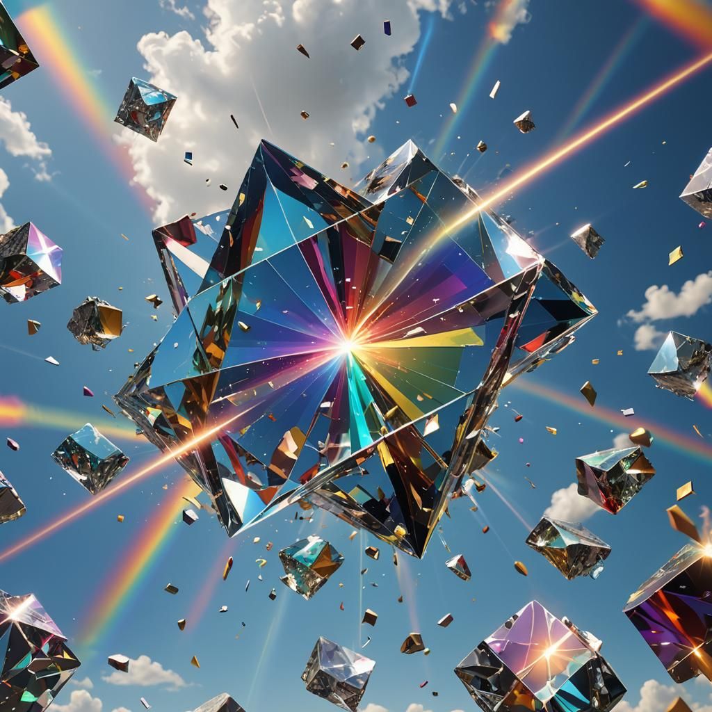 Laser Refraction Through Shattered Prism in Splash Art