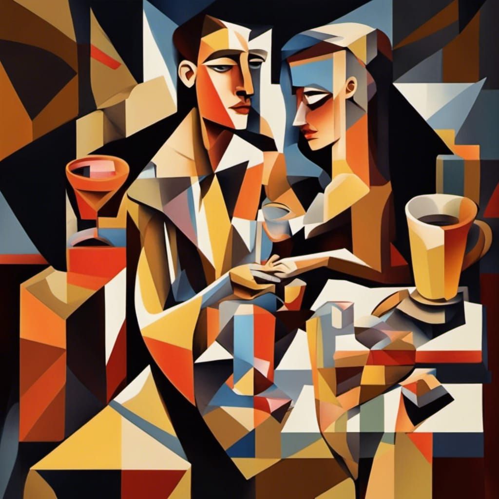 Geometric Fauvism: Cubist Art Deco Painting