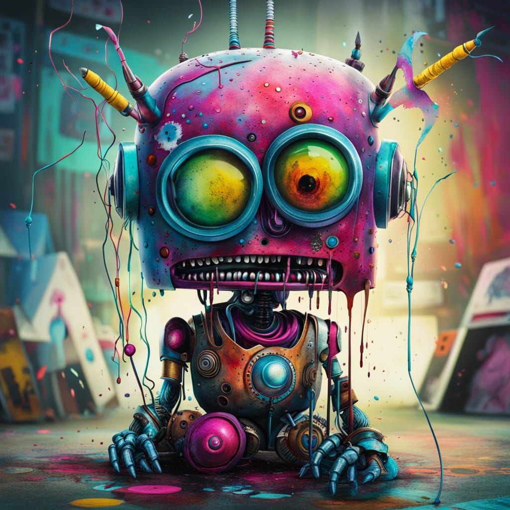 Grunge Robot in HDR Photograph Style