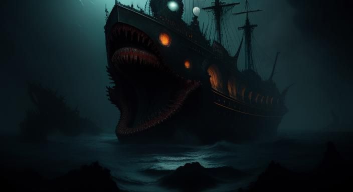 Deep Sea Bathysphere Attacked by Tentacled Horror