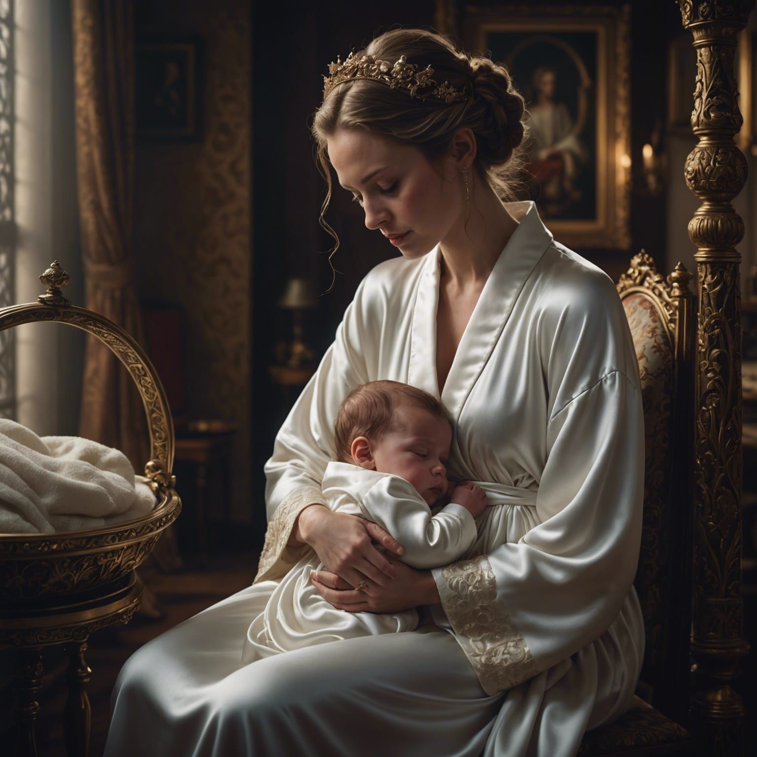 Mother and Baby: Dramatic Digital Matte Painting