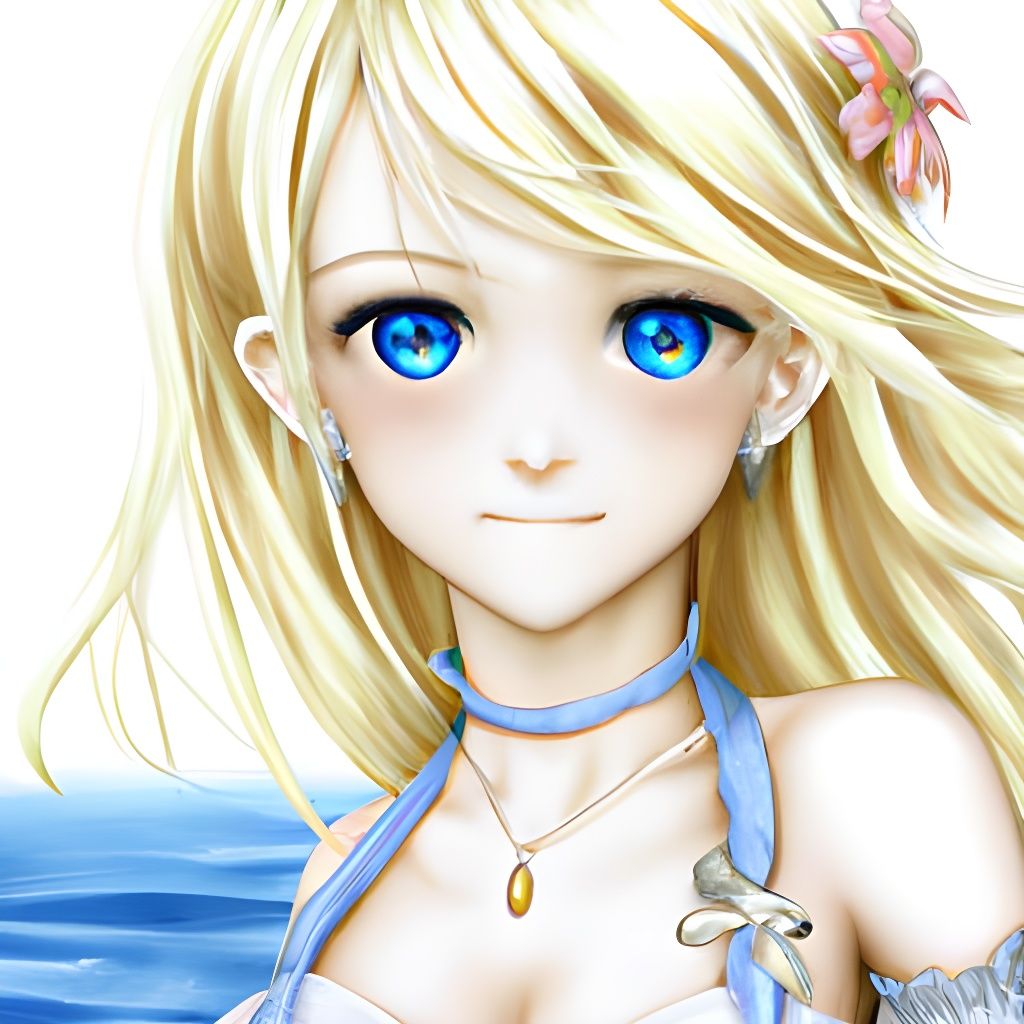 Anime Pirate Girl with Blonde Hair and Blue Eyes