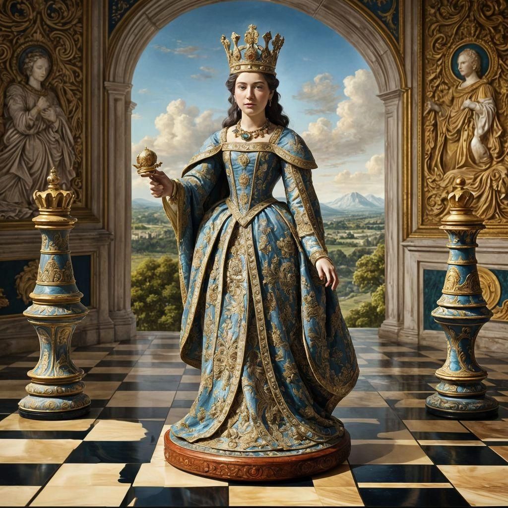 Majestic Chess Queen in 1790's Style