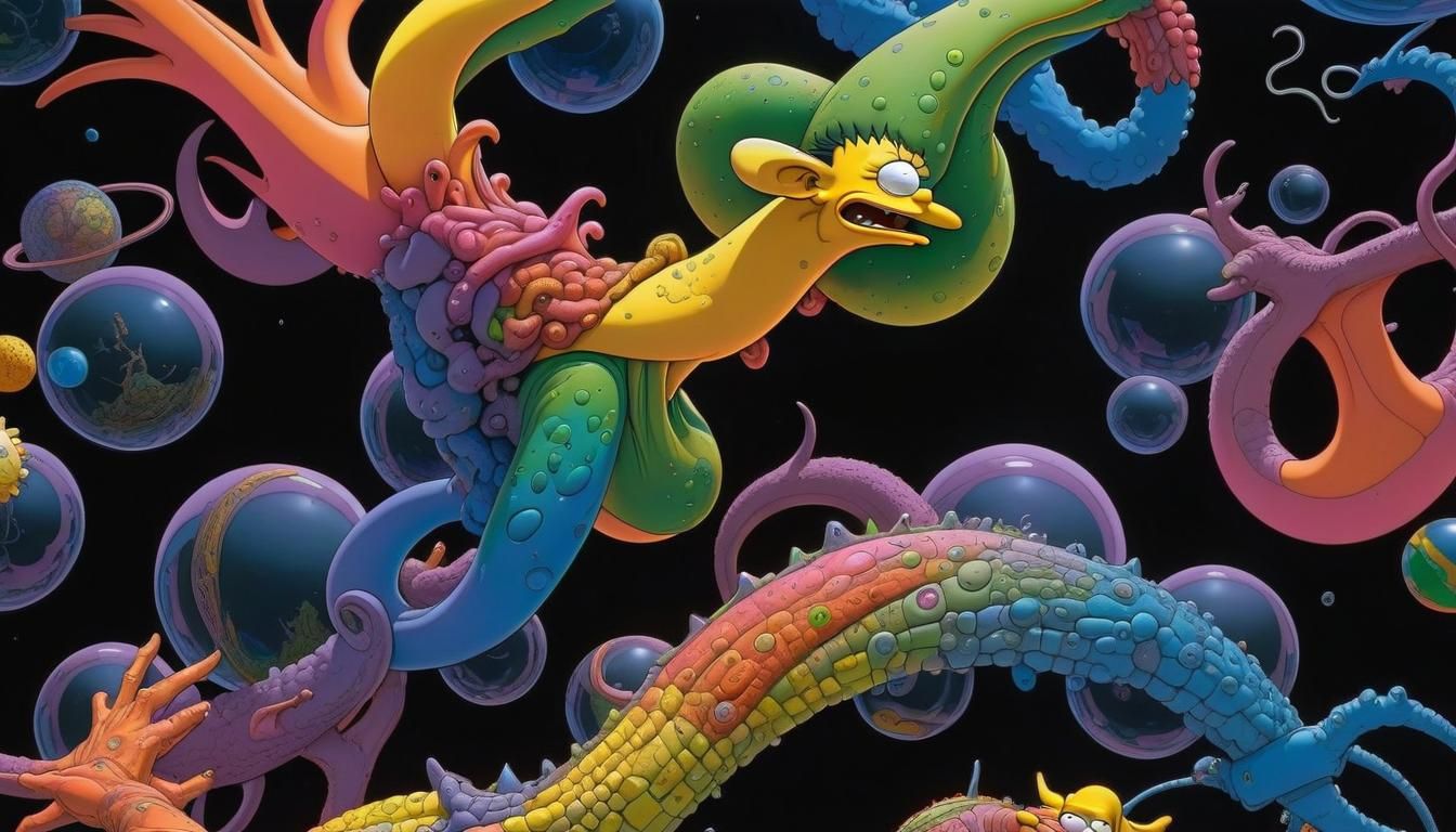 Simpsons Meet Moebius: A Psychedelic Photo-Realistic Fusion