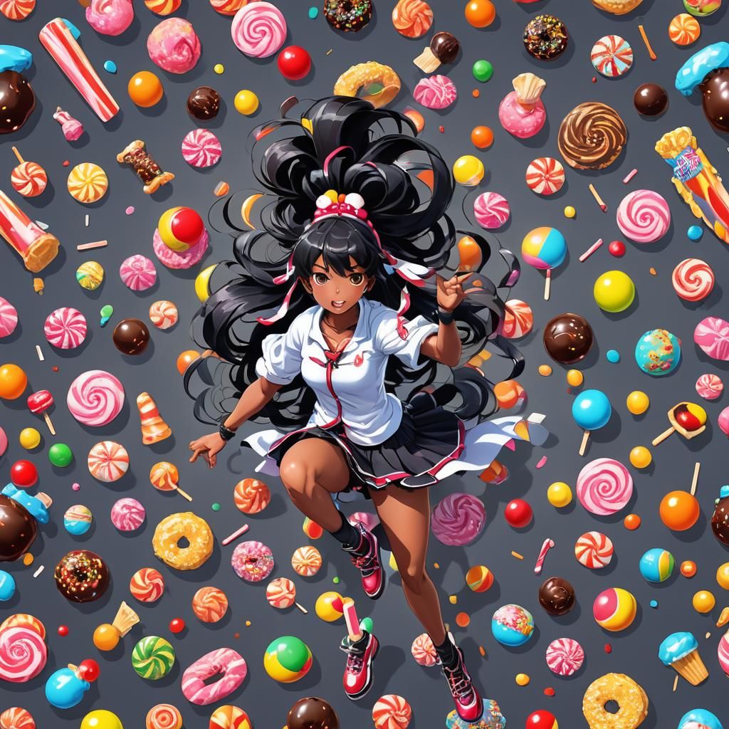Senran Kagura Woman in Candy Art Style