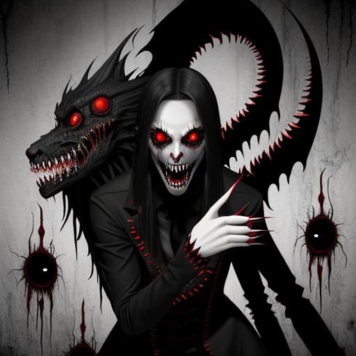 Terrifying Shadow Vampire with Red Eyes