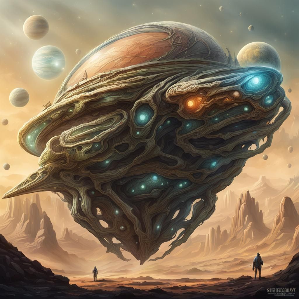 Alien Exoplanet: Biological Spaceships and Lifeforms