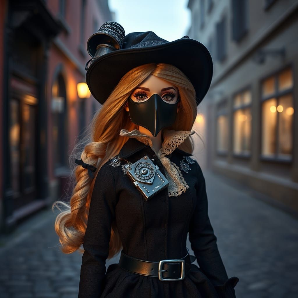 Barbie Doll as Steampunk Plague Doctor