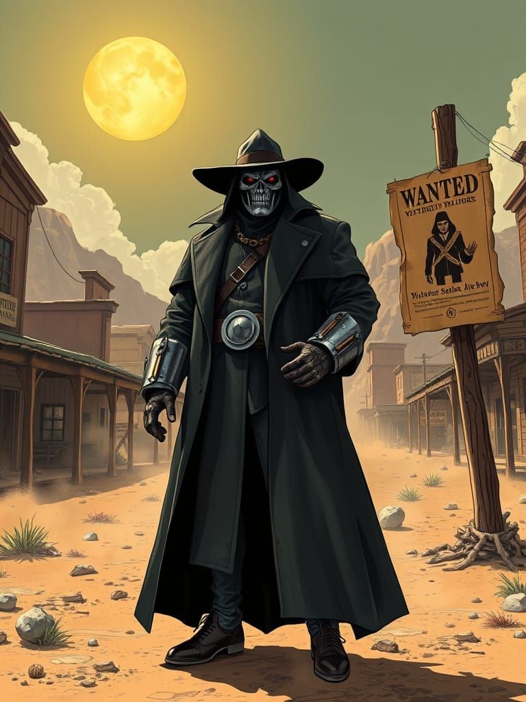 Dr. Doom's Wanted Poster in Gritty Wild West