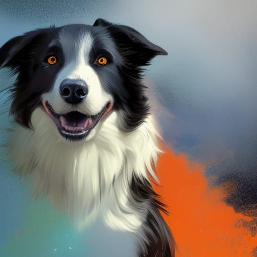 Hyperdetailed Border Collie Concept Art