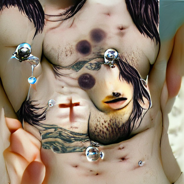Hyperrealistic Jesus with Nipple Rings
