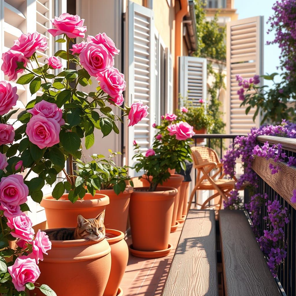 Peaceful Mediterranean Balcony Oasis