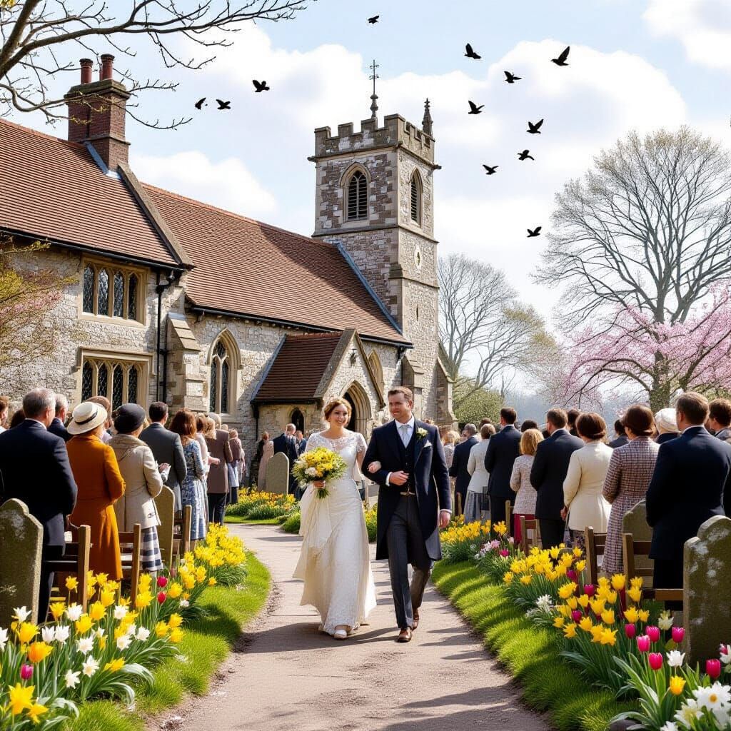 1920s Wedding at Quaint English Church