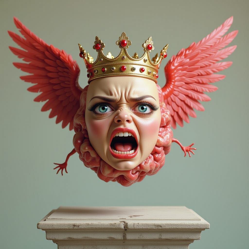 Crown wearing winged