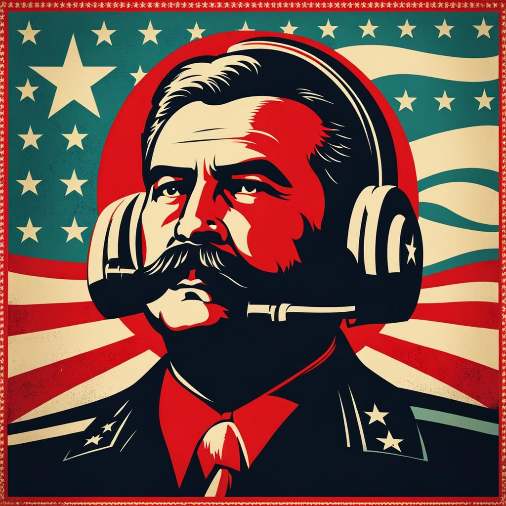 Futuristic Communist Propaganda Poster of United States