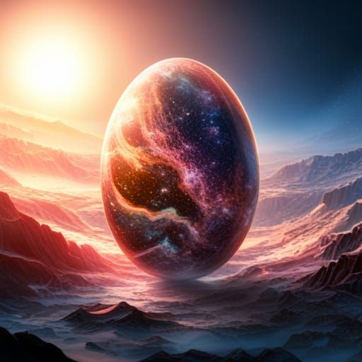 Sparkly Cosmic Easter Egg: Digital Matte Painting