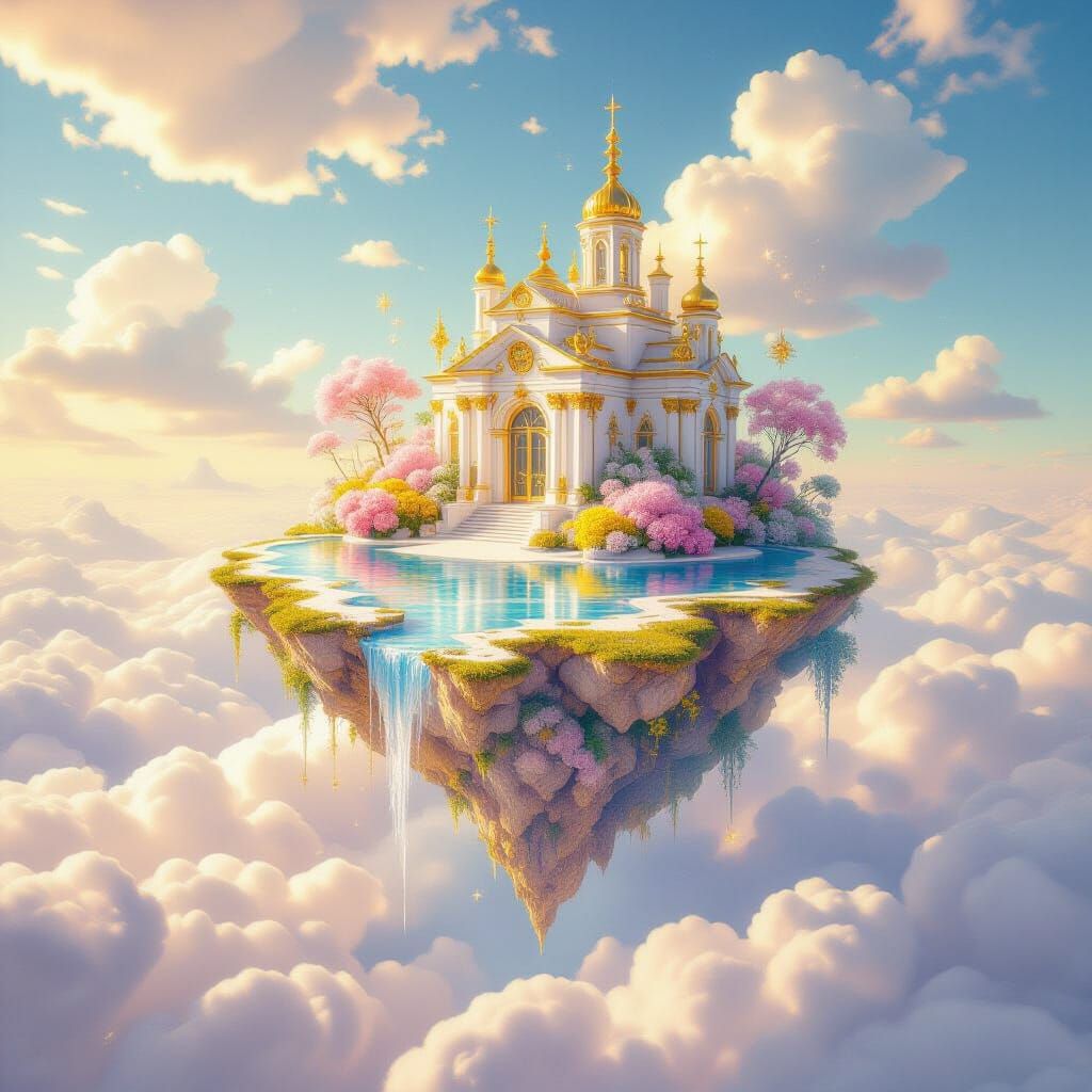 Floating Island Paradise in Metamodern Style