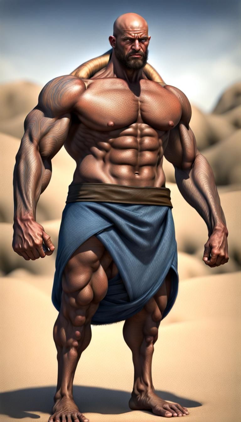 Photorealistic Thug with Dark Skin and Blue Eyes