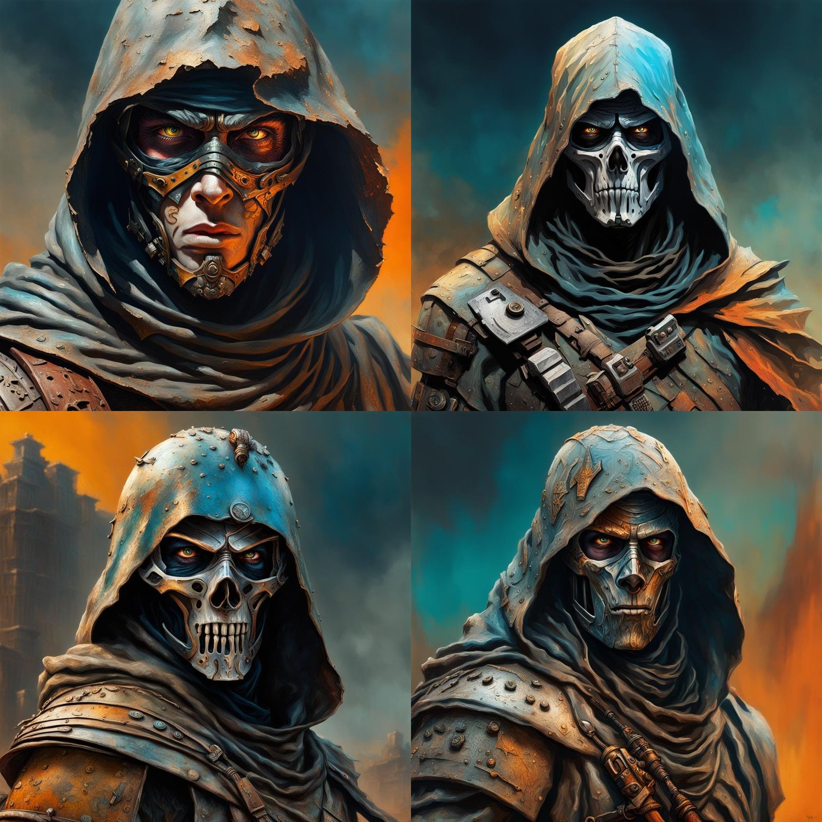 Post-Apocalyptic Porcelain Warrior in Hyperrealistic Splash ...