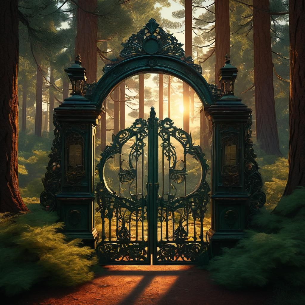 Victorian Gate Hidden in Mystical Forest
