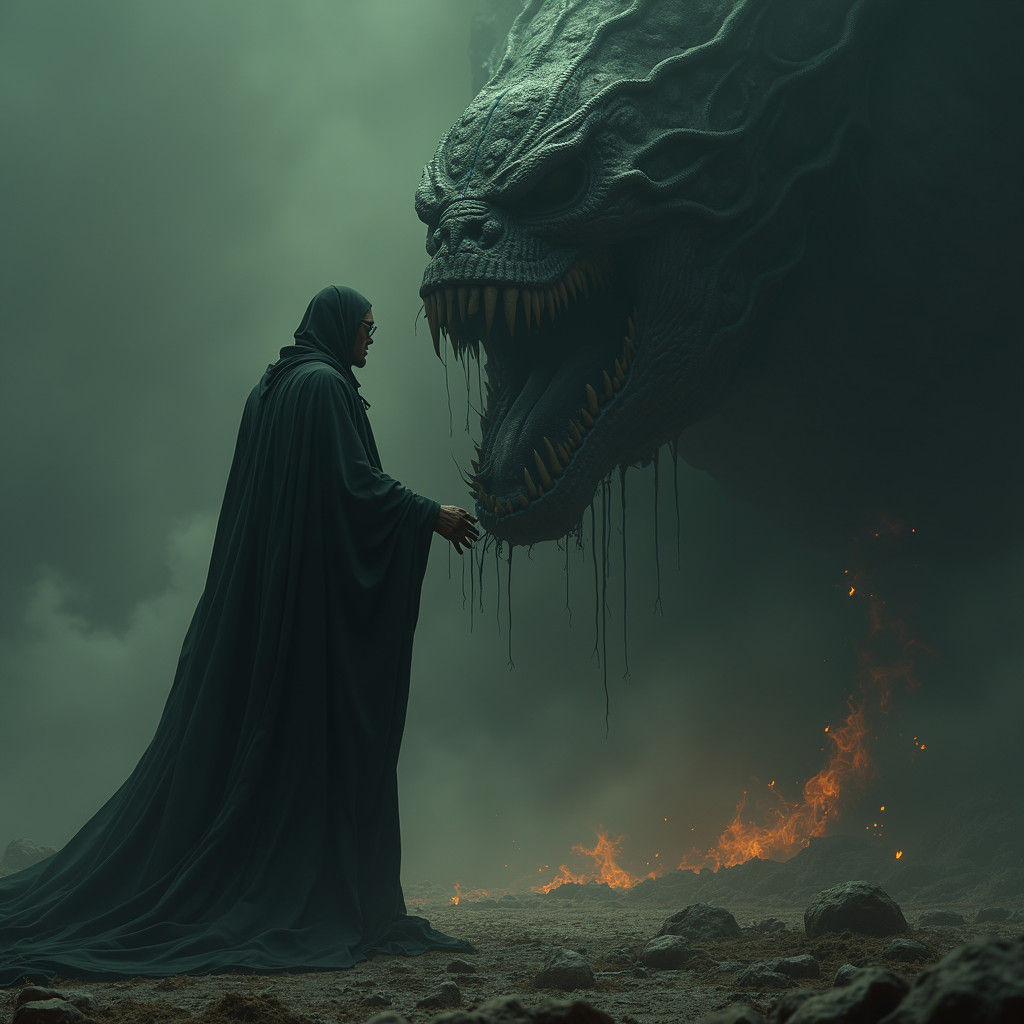 False Prophet Dominates Leviathan in Gothic Style