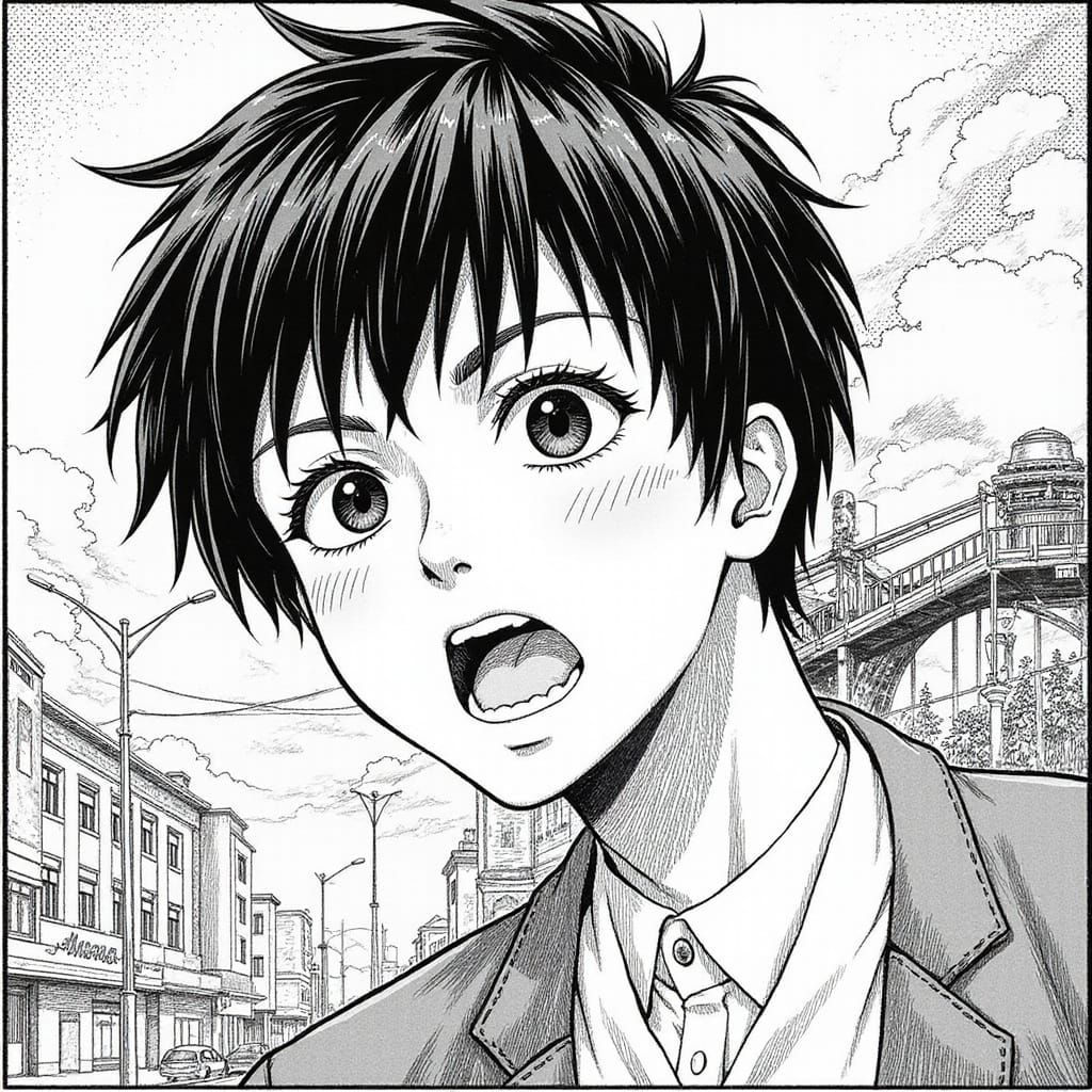 Vibrant Manga Heroine Captured in Dynamic Composition