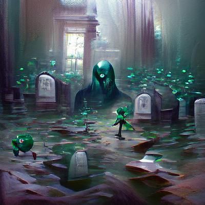 Emerald Graveyard in Sinister Fantasy Style