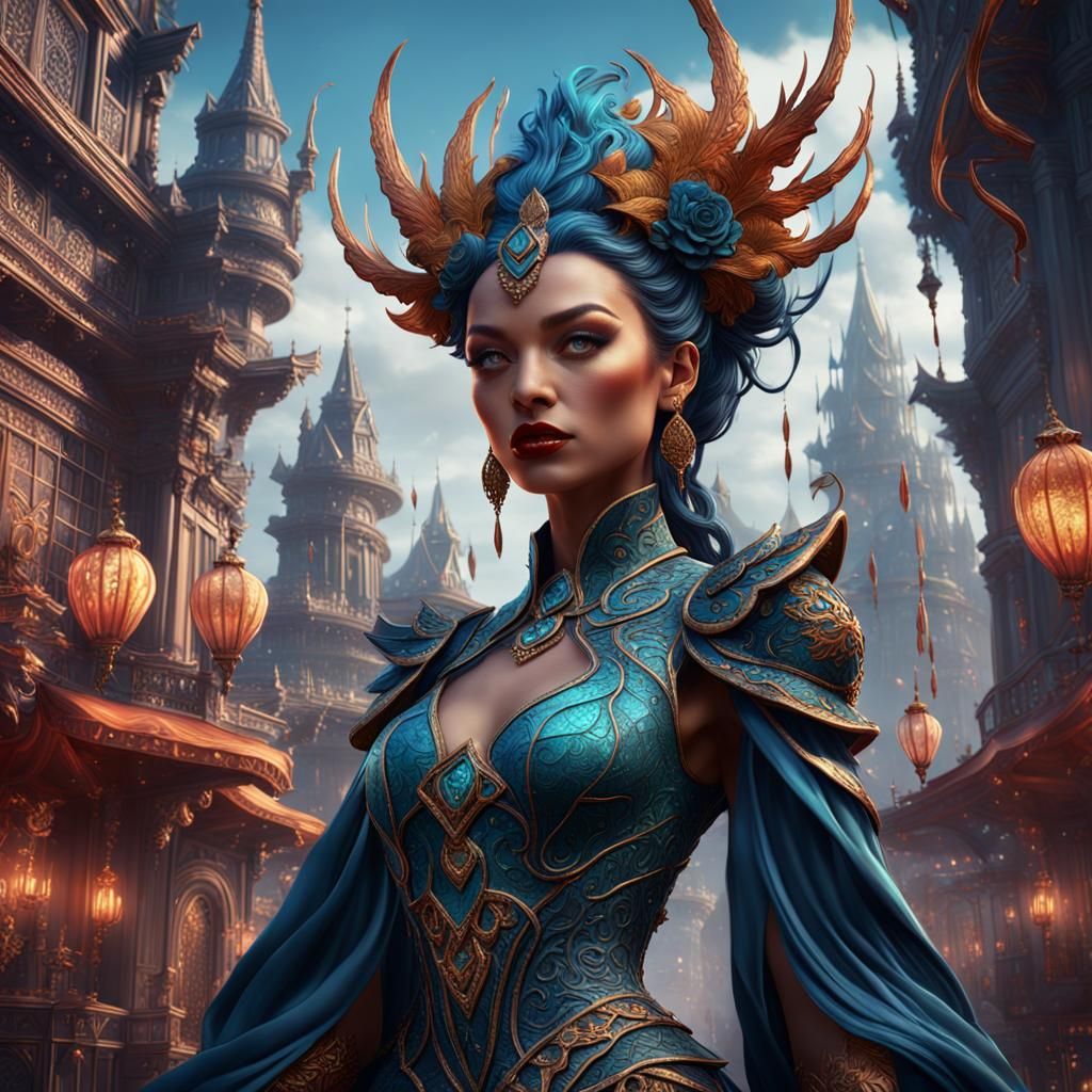 Detailed Matte Painting of a Show Girl