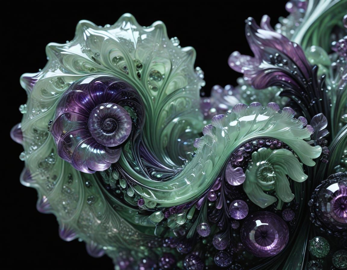 Elaborate Glass Cornucopia in Vibrant Hues
