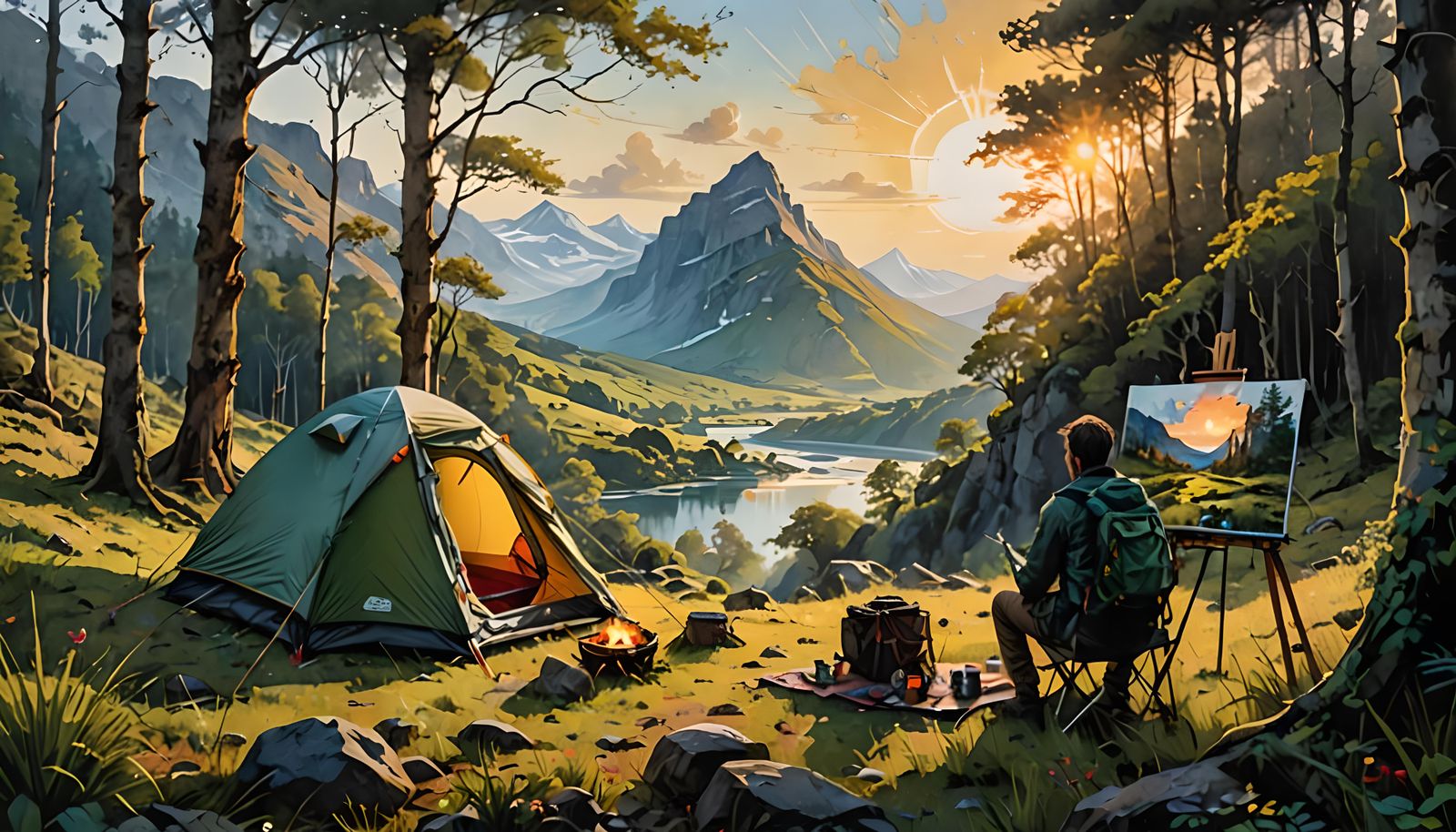 Idyllic Campsite Inspires Artist in Fantasy Landscape