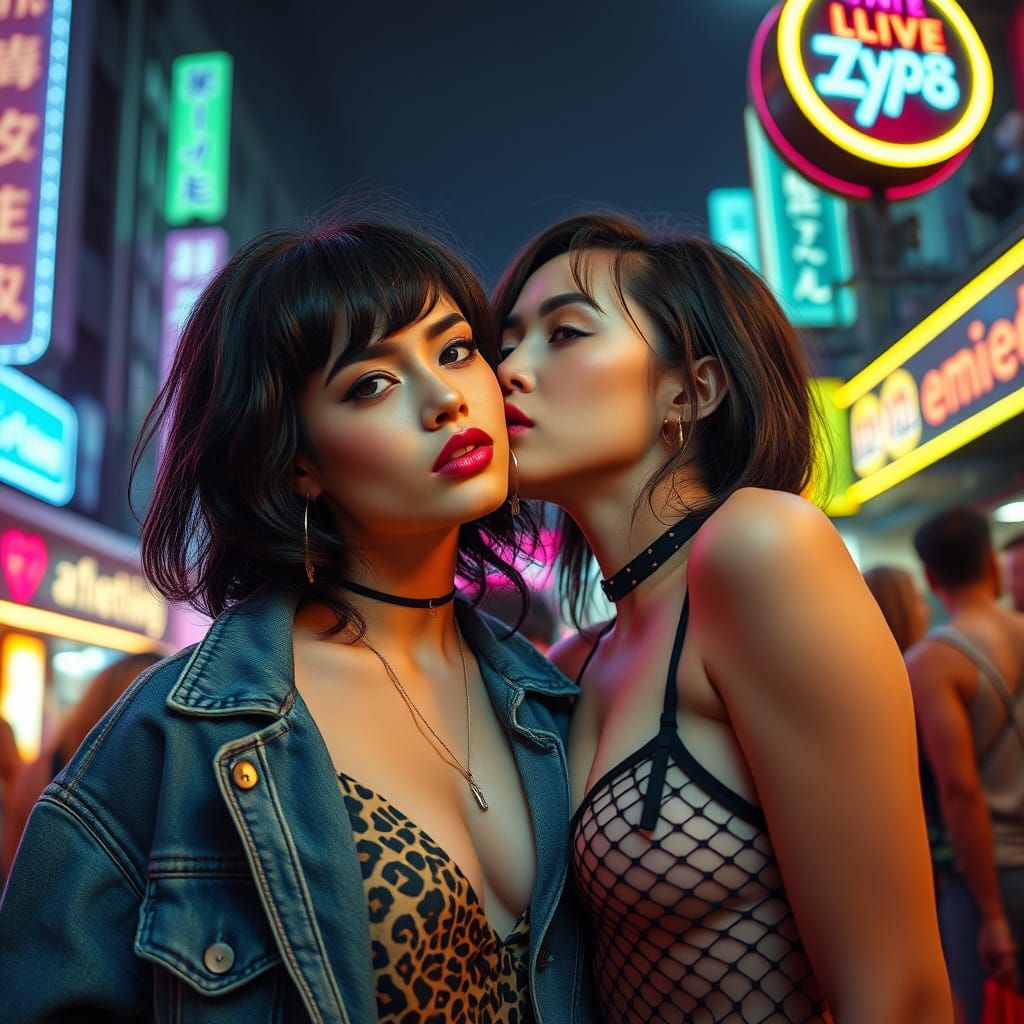 Vibrant Nightlife Scene in Pop Art Style