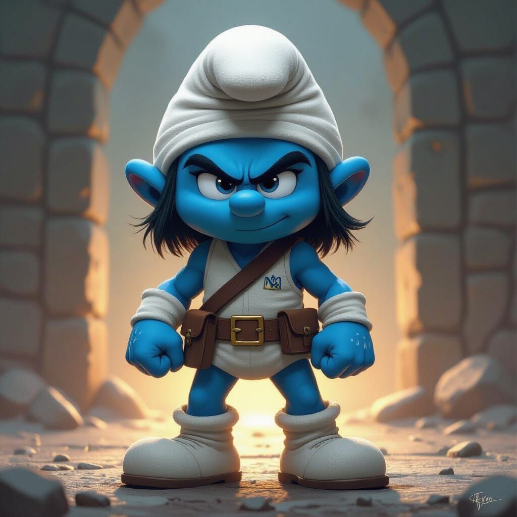 Murphy from Last War Reimagined as a Smurf