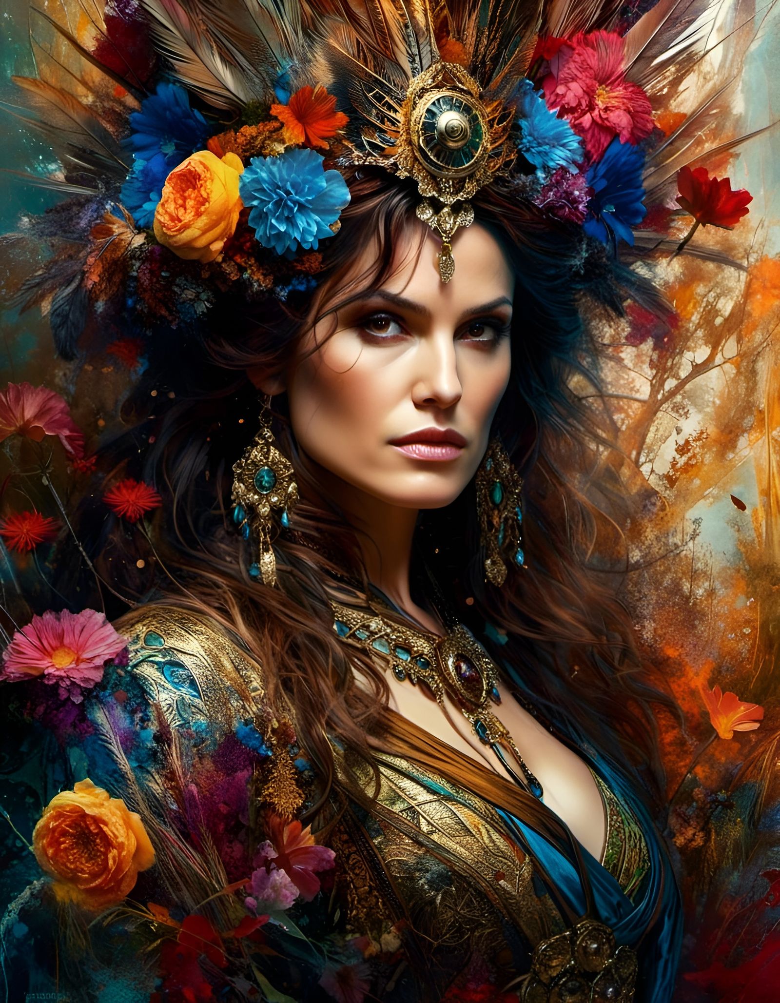 Hyper-Detailed Flower Norse Pirate Ninja God