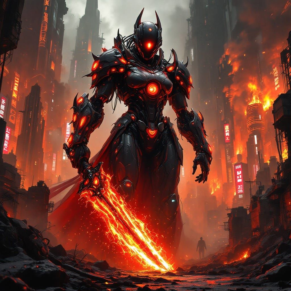Cybernetic Goddess Unleashes Devastation Amidst Dystopian Ru...