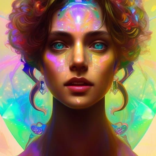 Psychedelic Crystal Jewels in Kaleidoscope Portrait