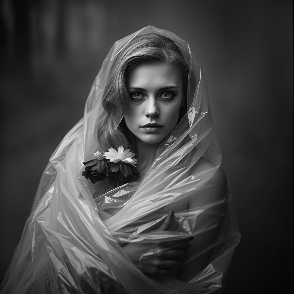 Laura Palmer in Haunting Black and White Portrait