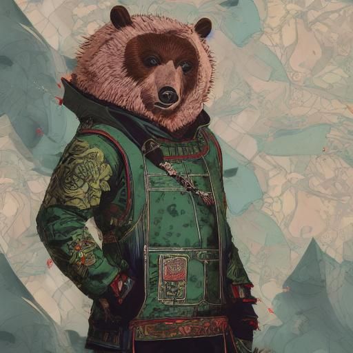 Glamorous Tattooed Bear in Katsuya Terada Style
