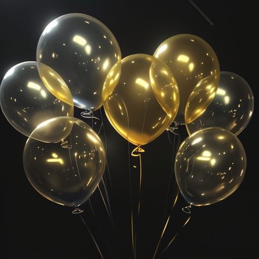 Hyperrealistic Balloons in Moody, Golden Hour Lighting