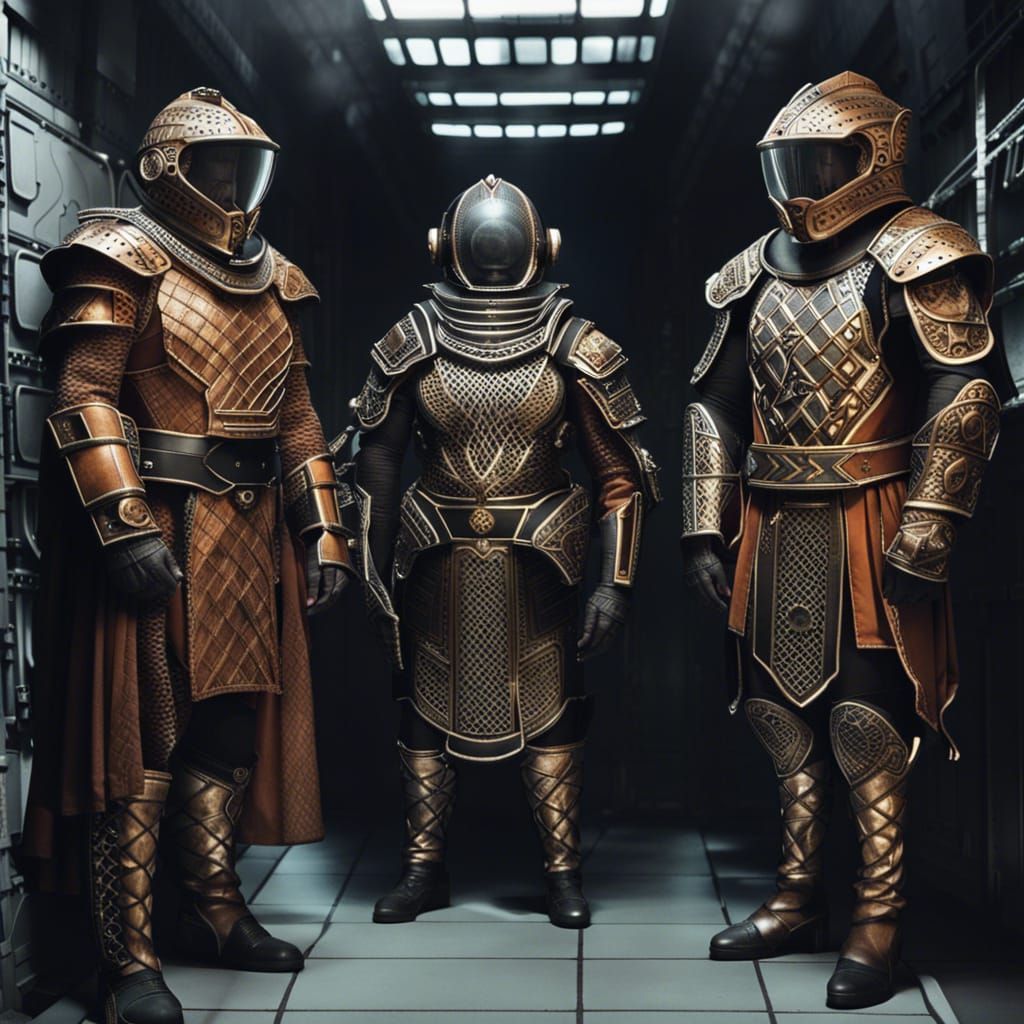 Sci-Fi Space Station Armory with Celtic Armor