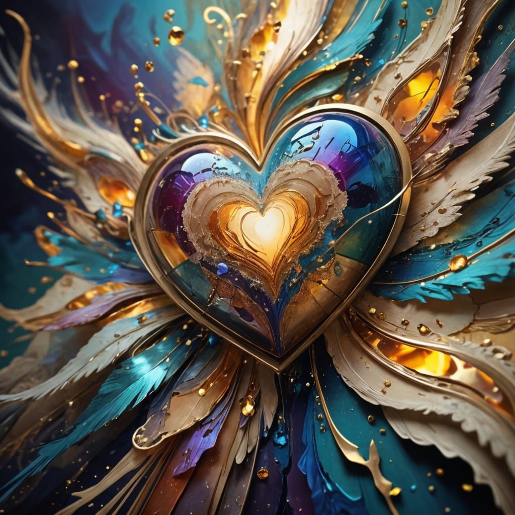 Intricate Heart Motifs in Geometric Abstraction