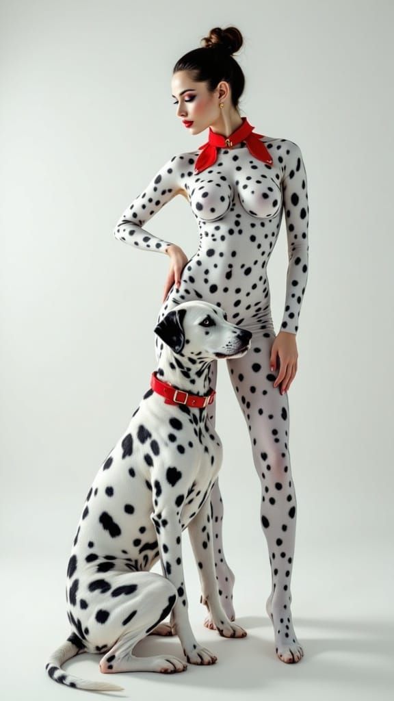 Ethereal Fine Art Portrait of Woman and Dalmatian