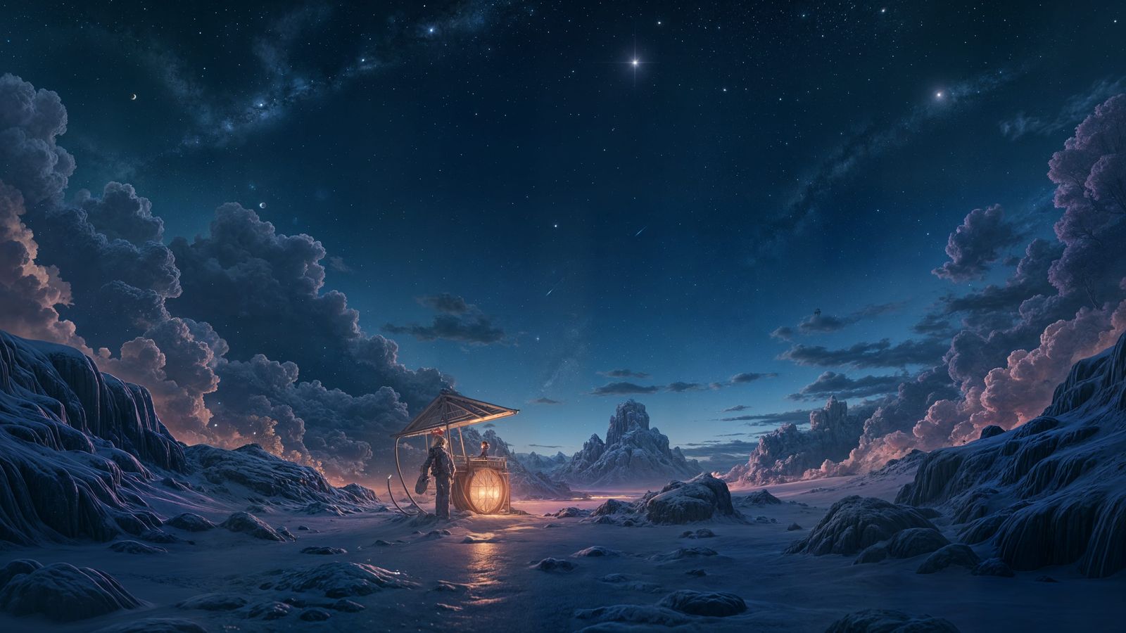 Cozy Night in Space: 3D Anime Aesthetic