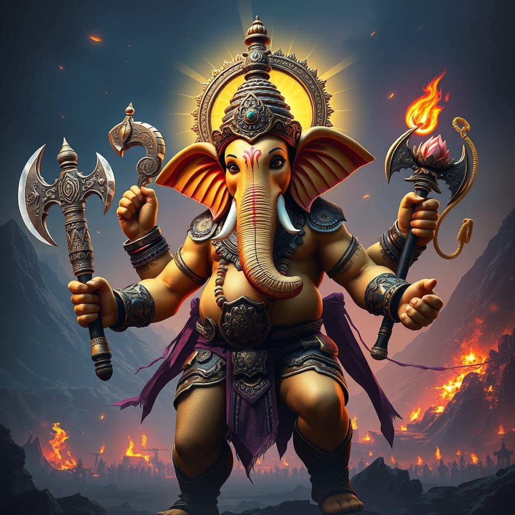 God of War Inspired Divine Warrior Ganesh