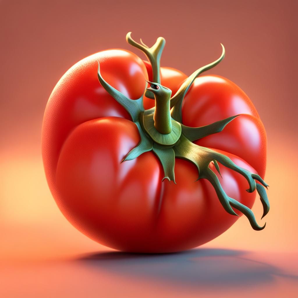 Pixar Style Tomato in 3D Digital Art