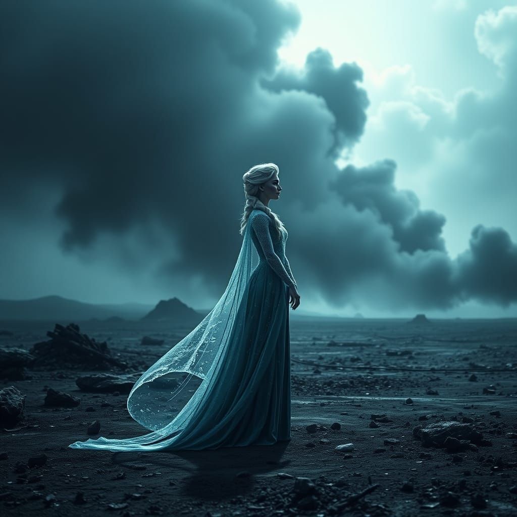 Elsa in Dystopia: Cinematic Film Still