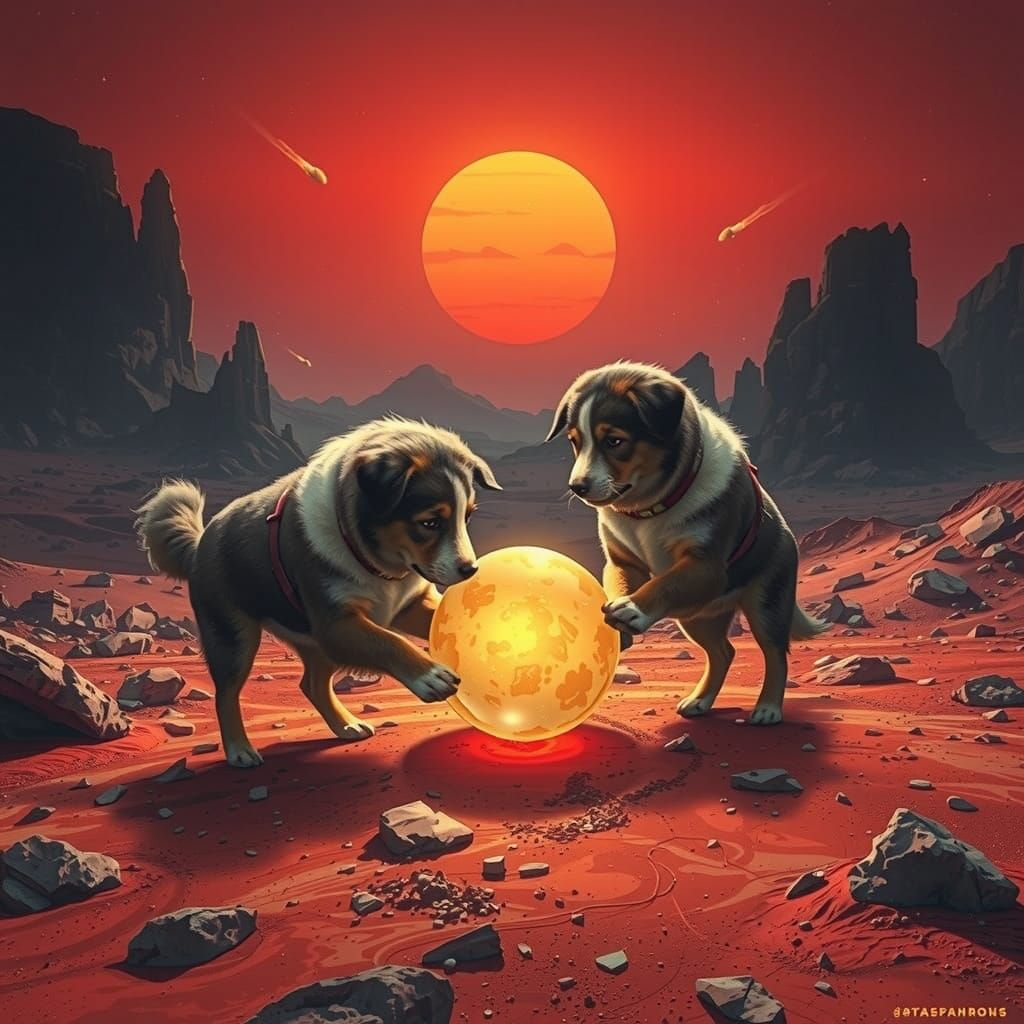 San Bernardo Dogs on Mars: Futuristic Playtime Adventure
