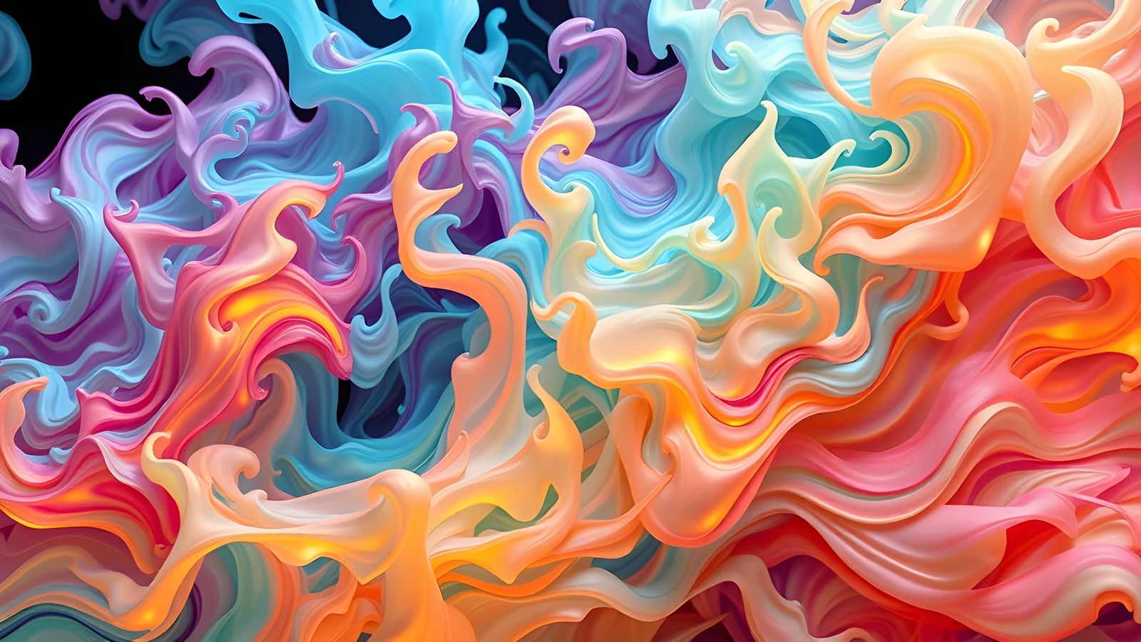 Calligraphic CGI Flame Sculpture in Impressionist Style