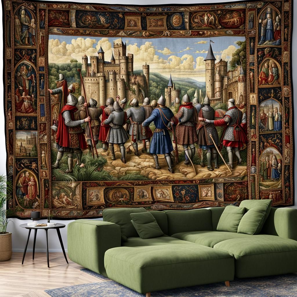 Medieval History Tapestry: Detailed Matte Painting