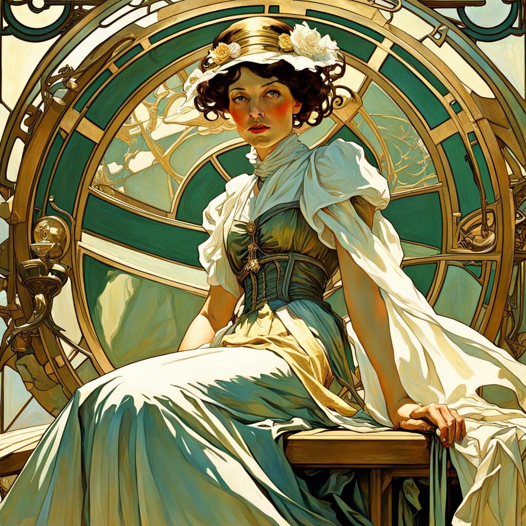 Dark Surrealism: Missed Boat in Art Nouveau Style