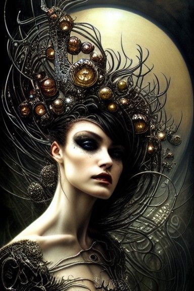 Glittering Woman Portrait in Digital Art Style